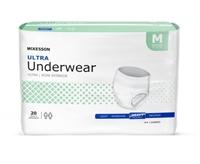 Adult Underwear Diaper, MEDIUM, Heavy Absorbency, McKesson Ultra, UWBMD - Case of 80