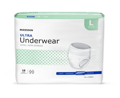 Adult Underwear Diaper, LARGE, Heavy Absorbency, McKesson Ultra, UWBLG