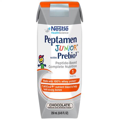 Peptamen Junior with Prebio 1 / Tube Feeding Formula Chocolate Flavor 250 mL Container Carton Ready to Use, 00798716364164 - ONE CARTON