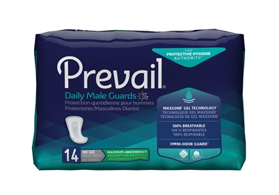 Prevail Male Guards, Bladder Control Pad, 13 Inch Length