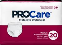 ProCare Adult Underwear Pull On Medium Disposable Moderate Absorbency, CRU-512 - CASE OF 80