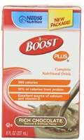 Boost PLUS Chocolate, 8 Ounce, Nutritional Supplement by Nestle, Tetra Brik - Case of 27