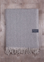 Tarten Blanket Company Recycled Wool Charcoal Herringbone Throw