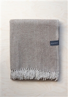 Tarten Blanket Company Recycled Wool Natural Herringbone Throw