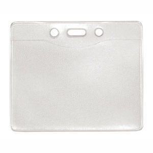 Brady Single Compartment Holder with Two Attachment Holes, Clear Vinyl, Smooth Texture, 3 5/8" x 2 15/16", Bag of 100, PIECED and SOLD in Full Bags Only Graphic