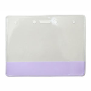 Brady White Horizontal Vinyl Color Badge Holder, Extra Large Size, 3 3/8 x 4-1/4". SOLD in Packs of 100 Graphic