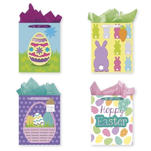 Large Easter Foam Tip-On Gift Bags, Set Of 4
