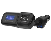 Scosche Bluetooth Handsfree Car Kit with FM Transmitter & USB Port, Black