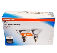 Sylvania Floodlight Halogen 90W PAR38 Dimmable Bulbs, 2PK