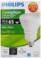 PHILIPS EnergySaver Reflector CFL 15W R30 Bulb, Pack of 1