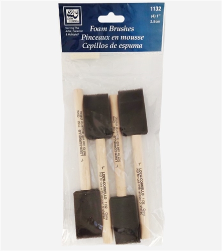 Foam Brushes - 1", Pack Of 4