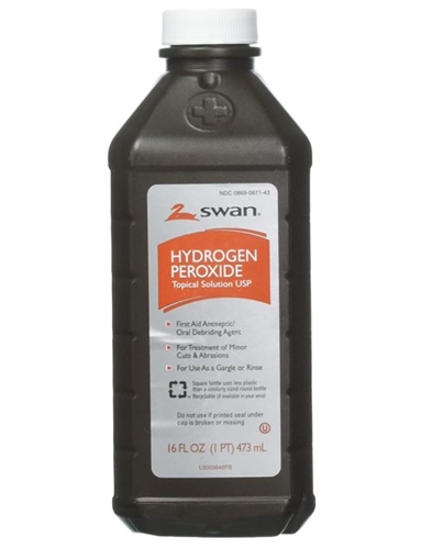 Swan 3% Hydrogen Peroxide Topical Solution, 16 fl.oz / 473 ml - Pack of 2