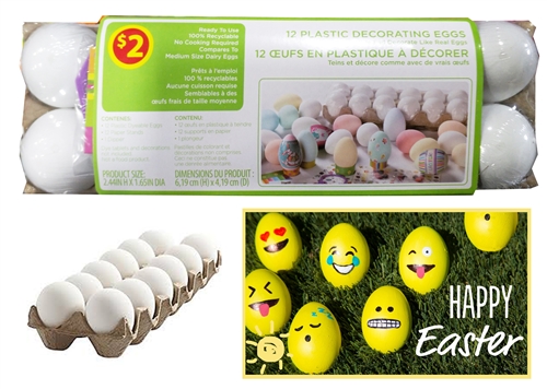 12 Plastic Decorating Eggs