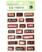 K&Company Red & Black Word Dimensional Stickers, 21 Pcs