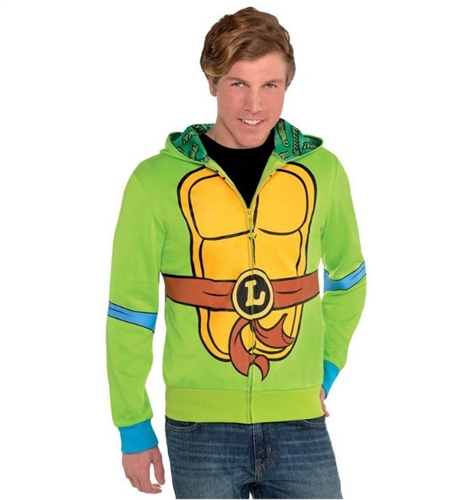 Nickelodeon TMNT Adult Leonardo Hoodie Jacket, S/M