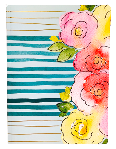 Think Ink Watercolour Floral 288-Page Lined Notebook