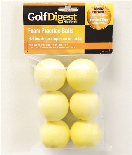 Golf Digest Products - Foam Practice Balls, Pack of 6