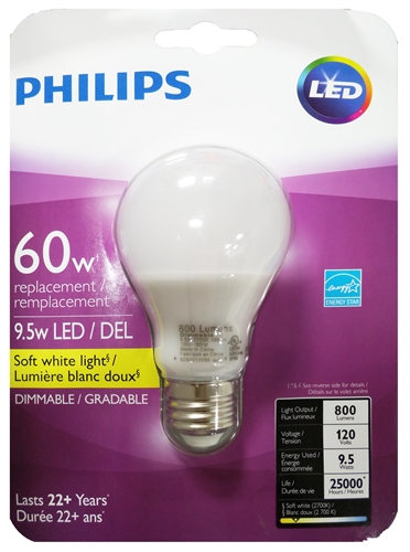Philips LED Dimmable 9.5W A19 Bulb