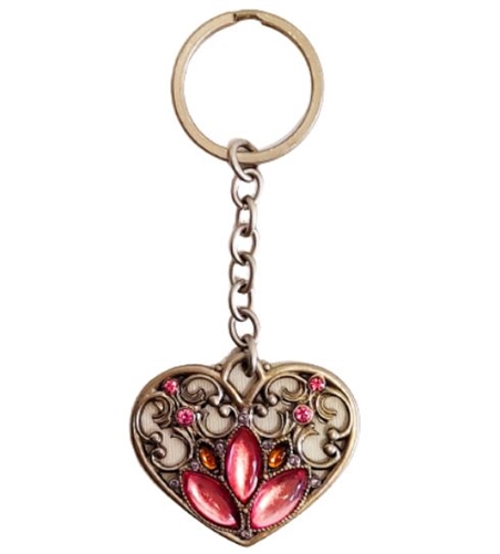 Avon Filigree Vintage Key Chain - Heart