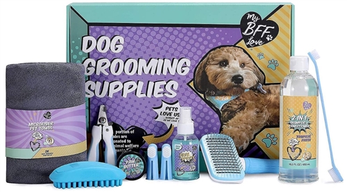 MY BFF LOVE All-Inclusive Dog Grooming Gift Set, 9 Pcs