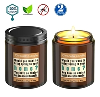 Citronella Scented Soy Wax Outdoor & Indoor Candle Gift Set, 2x 8 Oz