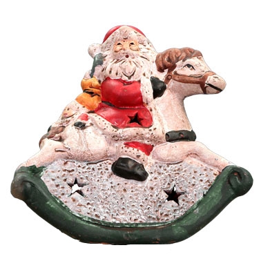Santa on rocking horse. Figurine Small