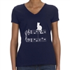 Cat On a Music Staff Women's T-Shirt