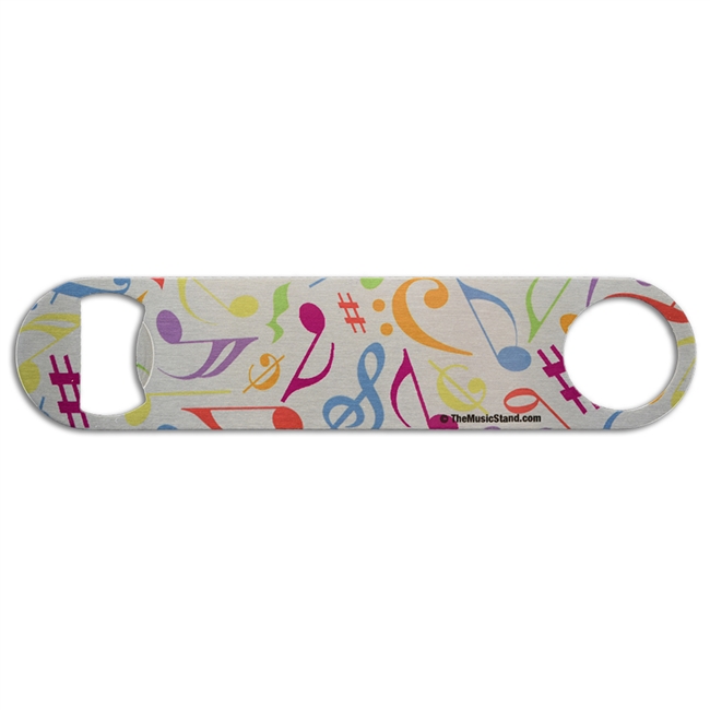 Colorful Notes & Clefs Bottle Opener