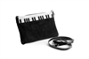 Suede Leather Piano Crossbody Purse