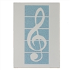 Greeting Card- Treble Clef on Blue Bkgrd