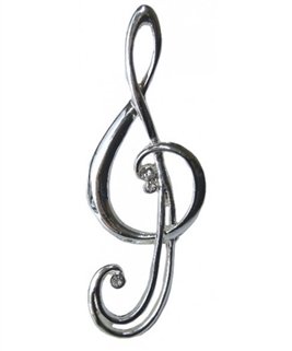 Treble Clef Brooch