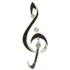 Treble Clef Enamel Silver Plated Brooch