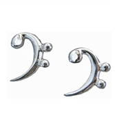 Sterling Silver Bass Clef Earrings