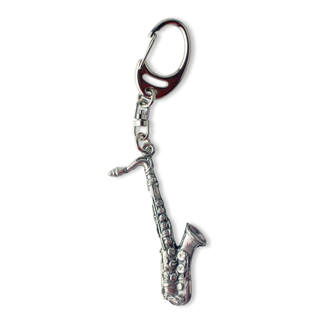 Saxophone Pewter Keychain