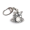 Drum Set Pewter Keychain