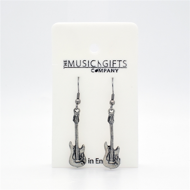 Electric Guitar Pewter Earrings