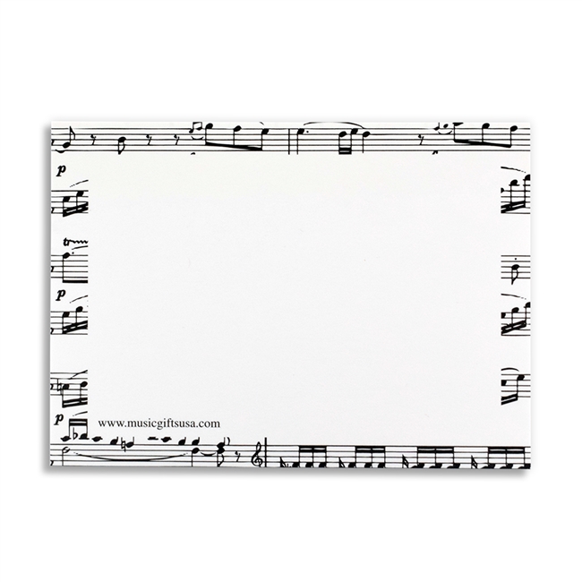 White Mozart Script Post it Notes