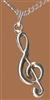 Treble Clef Pewter Necklace