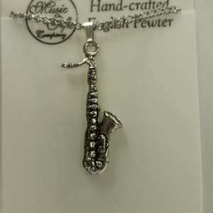 Saxophone Pewter Necklace