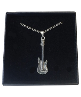 Electric Guitar Pewter Necklace