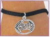 Music Staff on Black Leatherette Bracelet