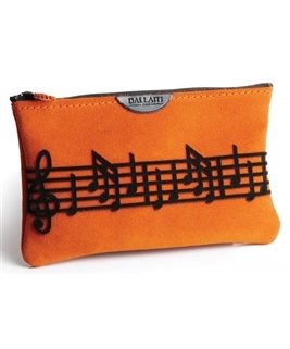 Suede Leather Music Makeup Bag