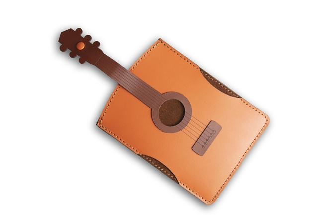 Guitar Leather and Suede Credit Card Holder