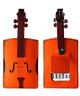 Violin Leather and Suede Luggage Tag