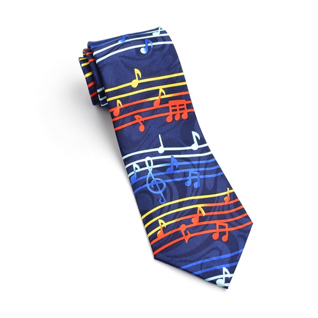 Handmade Tie - Navy with Music Notes