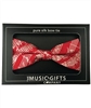 Bow Tie-Silk- Red and White Mozart Manuscript