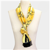 Black and Yellow Musical Staff Satin Scarf
