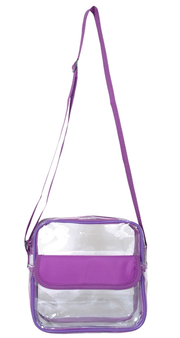 B1050- Clear Messenger Bag with Front Pocket