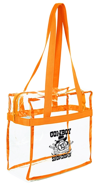 B3003 - 12" x 12" x 6" Clear Zipper Tote with Handles