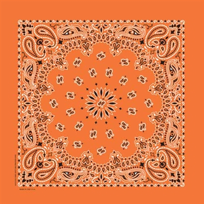 ORANGE PAISLEY BANDANA